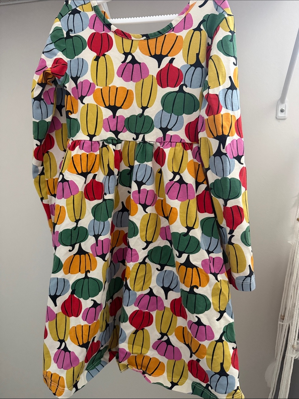 Hanna Andersson Multicolor Pumpkin-Print Long Sleeve Dress